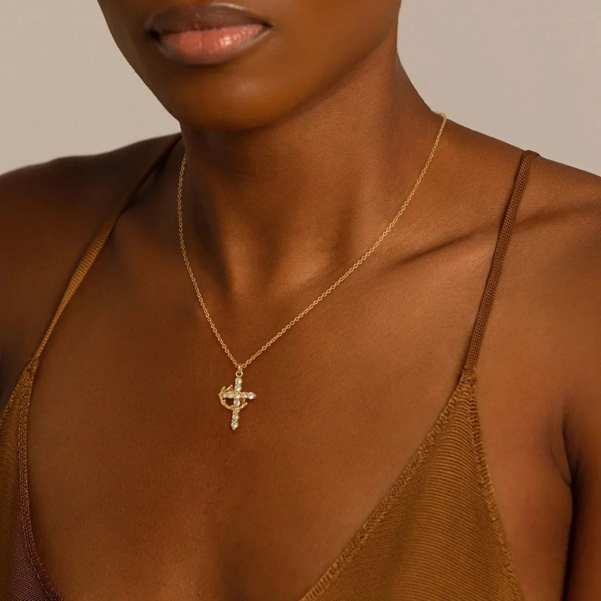 Elegant Diamond Cross Necklace