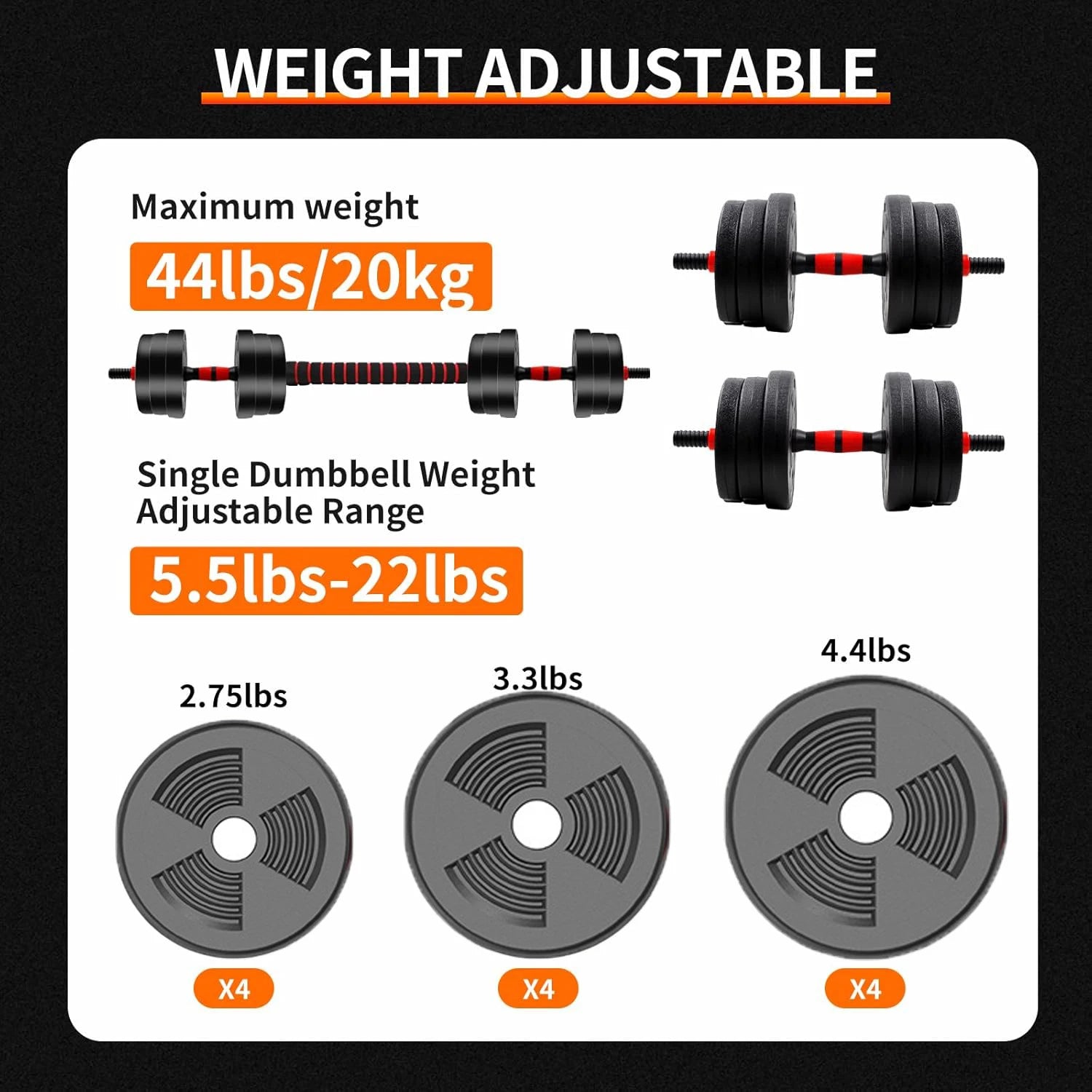 Adjustable Dumbbell Barbell Set