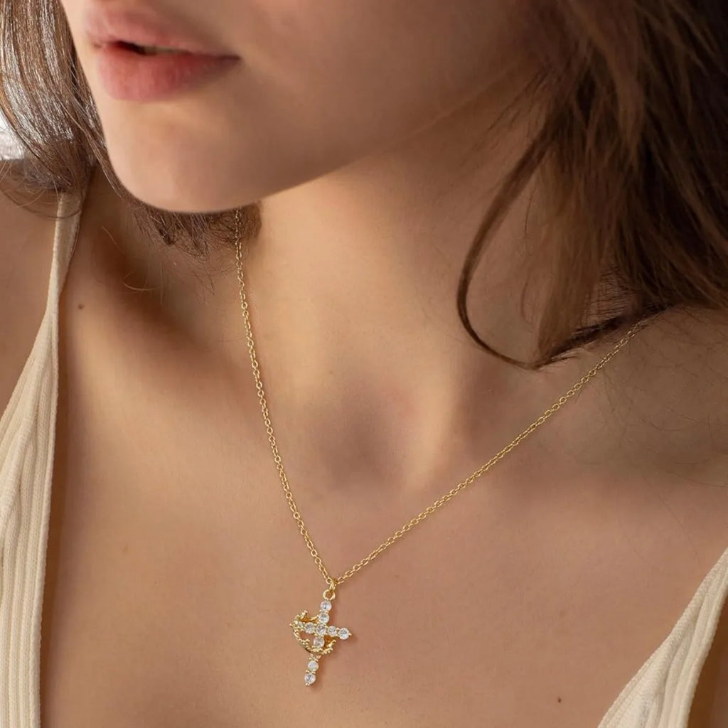 Elegant Diamond Cross Necklace