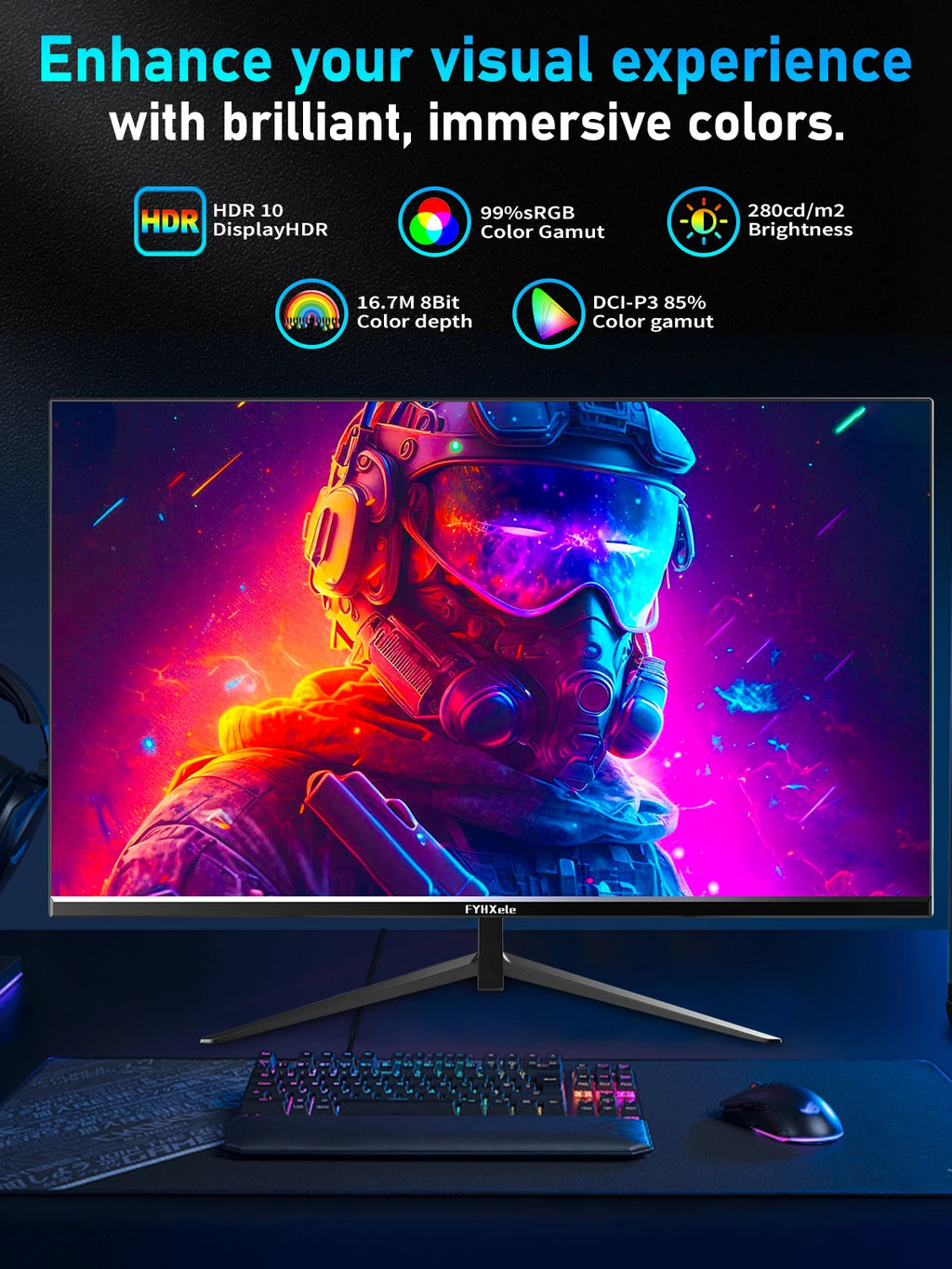 FYHXele 24" 180Hz FHD Gaming Monitor