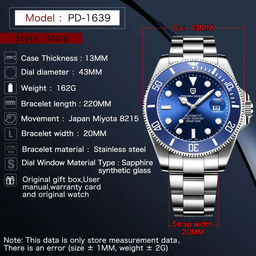 PAGANI DESIGN Luxury Automatic Men’s Watch