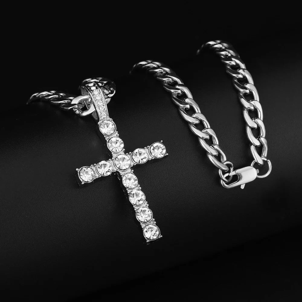 Ice Blaze Cuban Link Jewelry Set