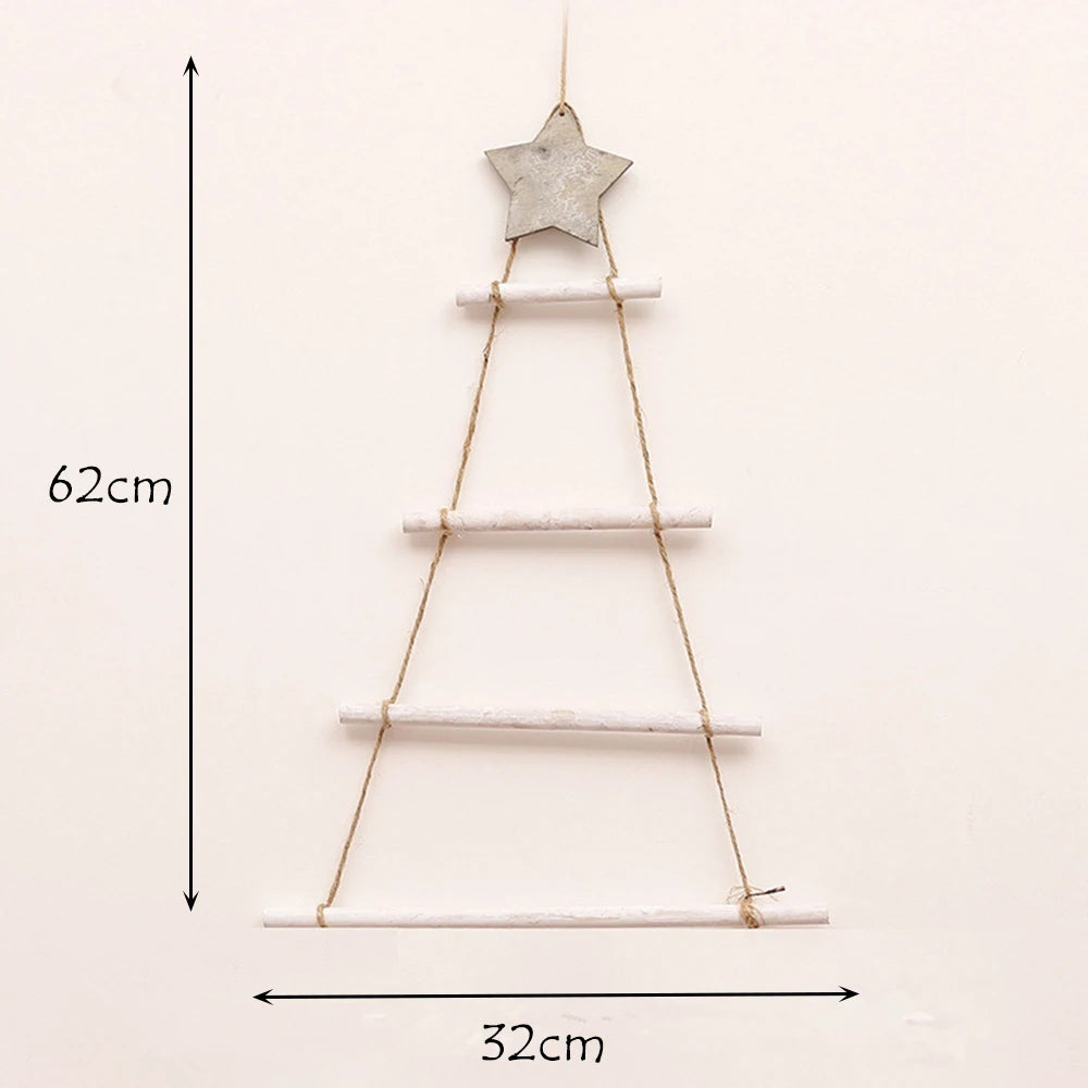 Natural Wood Branches Assembled Christmas Tree Shape Pendant