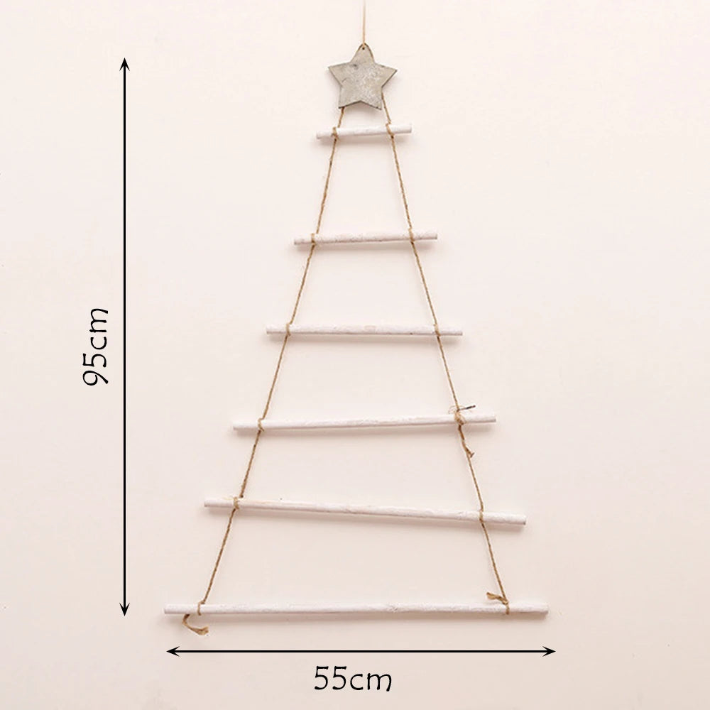 Natural Wood Branches Assembled Christmas Tree Shape Pendant