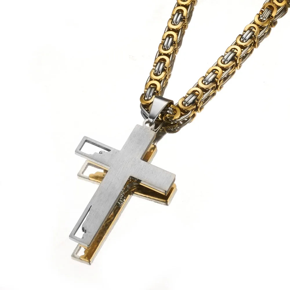 Byzantine Chain Cross Necklace