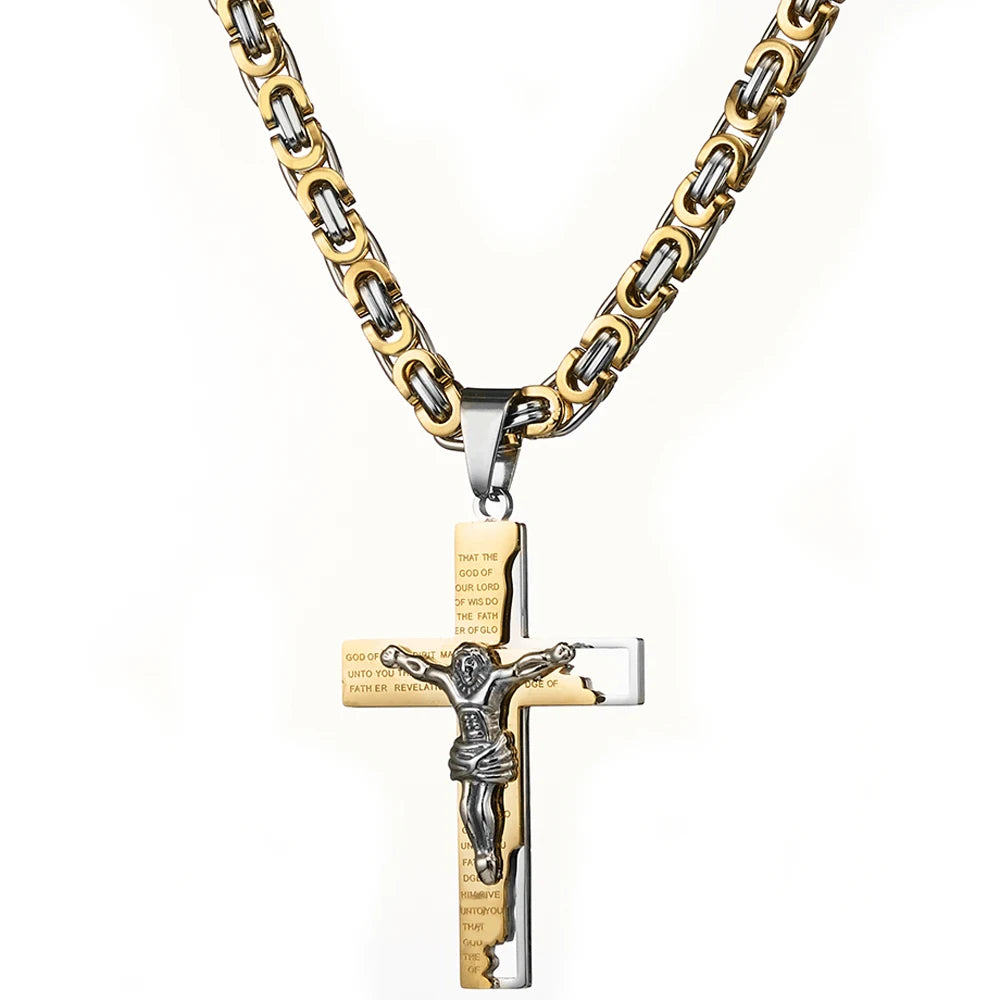 Byzantine Chain Cross Necklace