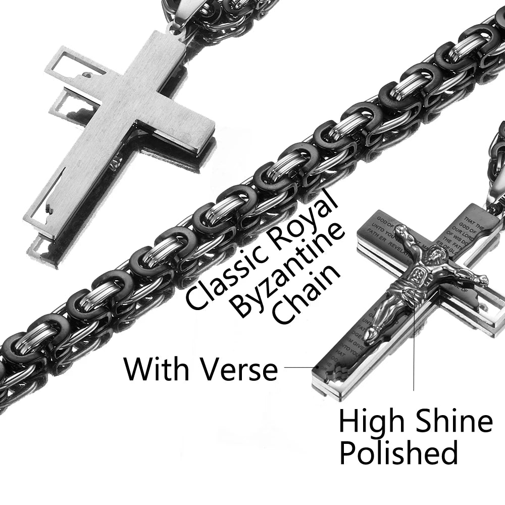 Byzantine Chain Cross Necklace