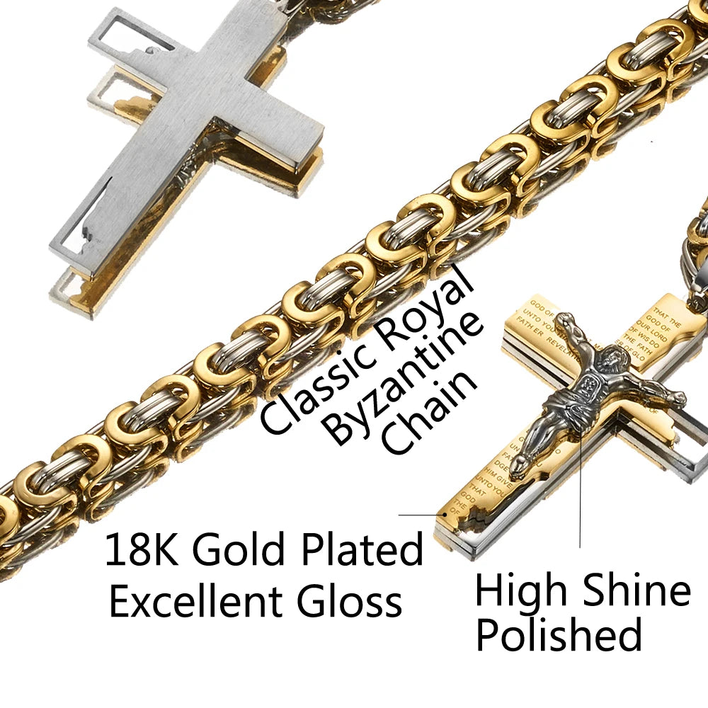 Byzantine Chain Cross Necklace