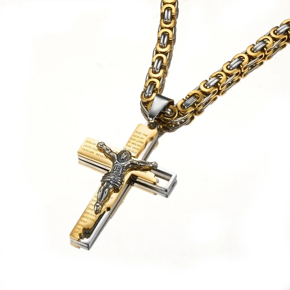 Byzantine Chain Cross Necklace