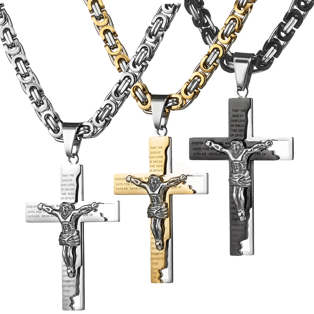 Byzantine Chain Cross Necklace