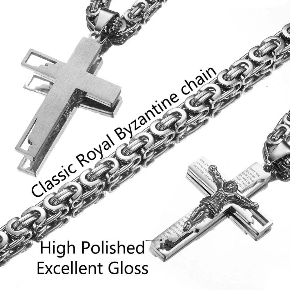 Byzantine Chain Cross Necklace