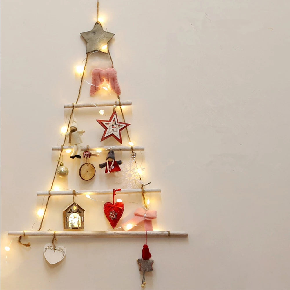 Natural Wood Branches Assembled Christmas Tree Shape Pendant
