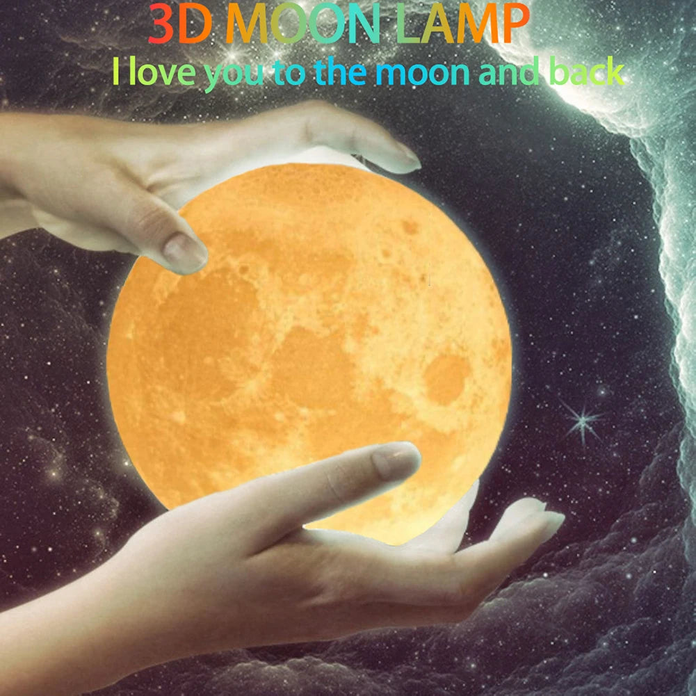 3D Printing Moon Lamp Personalized Photo Text Customized  USB Night Light Birthday Mother Day Valentine's Holiday Lunar Gift