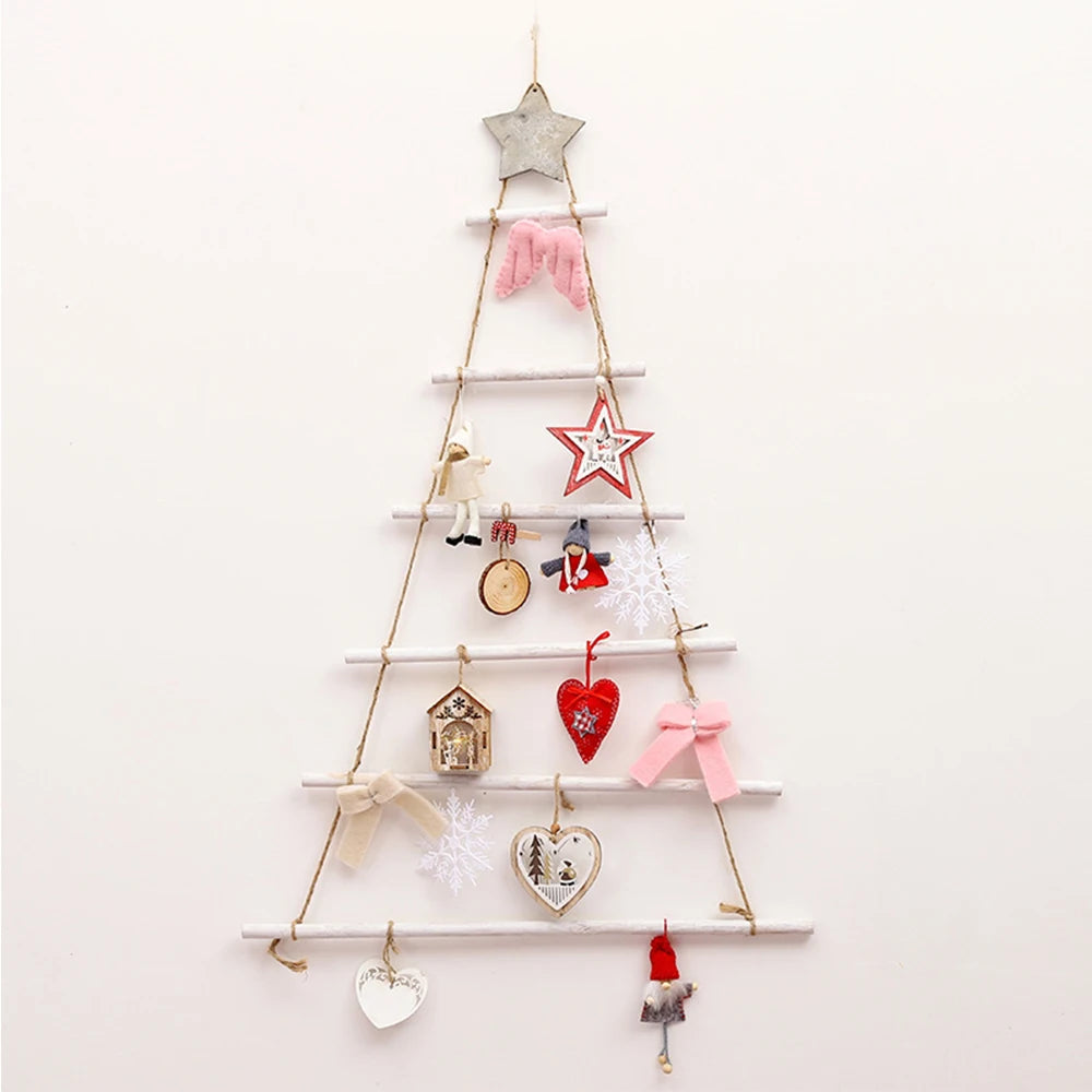 Natural Wood Branches Assembled Christmas Tree Shape Pendant