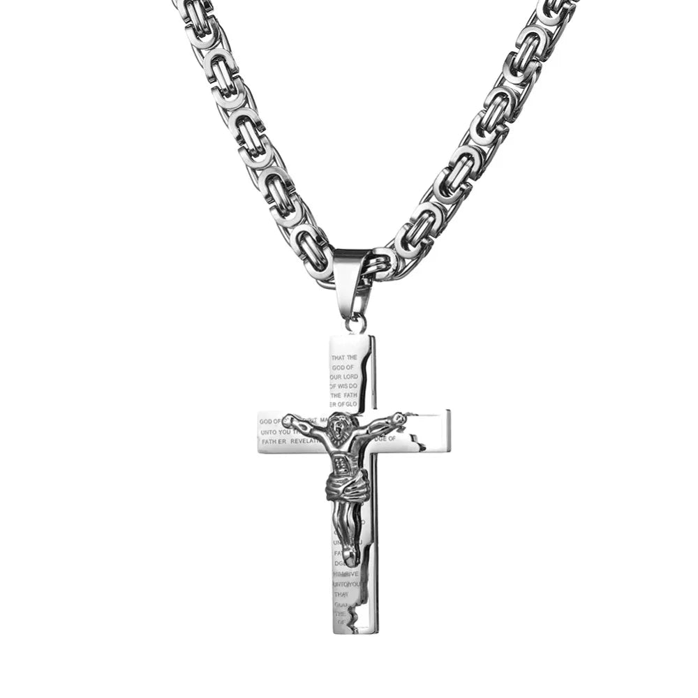 Byzantine Chain Cross Necklace