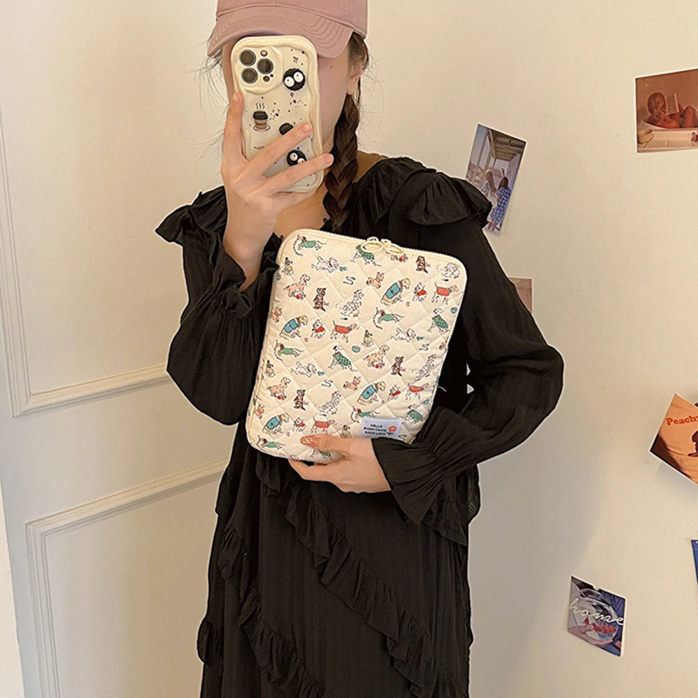 11/13/15 Inch Flower Pattern Laptop Sleeve Case Bag Shockproof Computer Cover Bag Laptop Protective Bag for MacBook Air Ipad