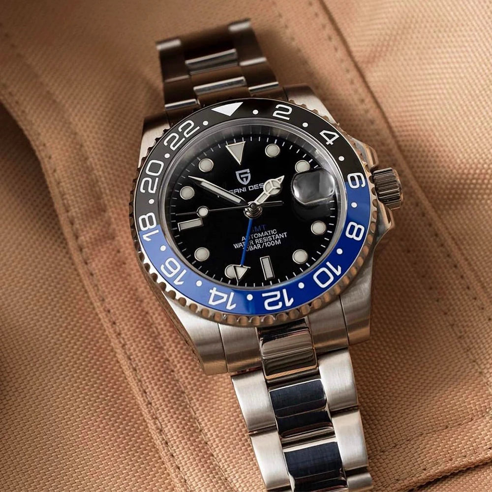 Luxury Automatic GMT Watch – 40MM Sapphire Steel Precision