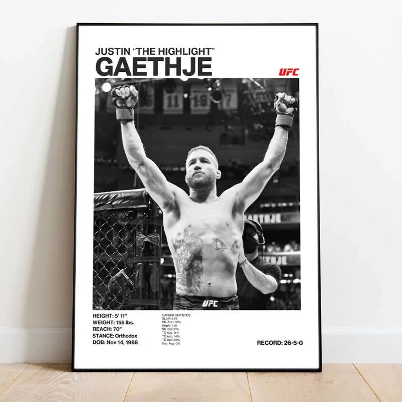 Black & White Boxing Legends Canvas Poster – Ilia Topuria