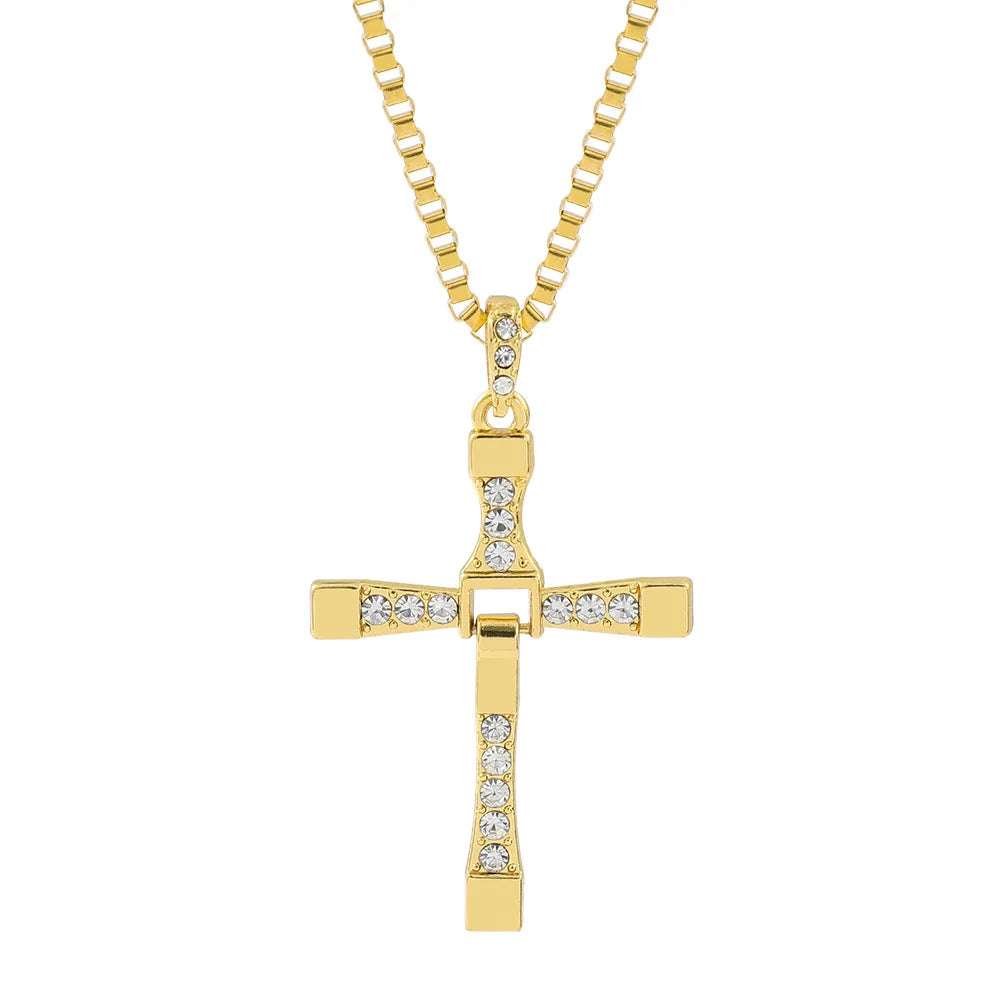 Vintage Gothic Cross Pendant Necklace