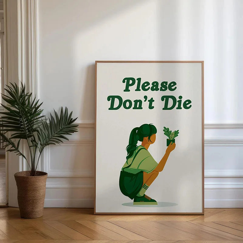 Green Botanical Leaves Canvas Wall Art