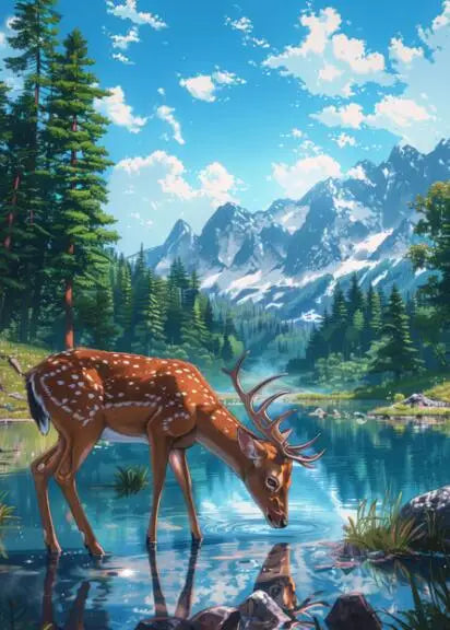 Blue Cabin Beach & Forest Canvas Wall Art