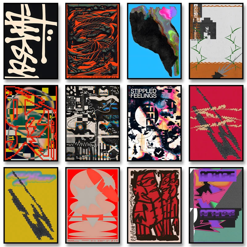 Vintage Abstract Canvas Wall Art Poster