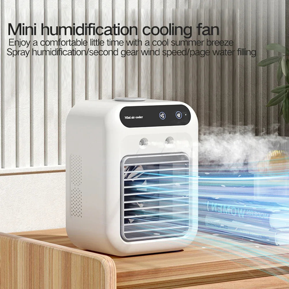 USB Mini Air Conditioning Fan & Humidifier – Portable Cooling Chiller