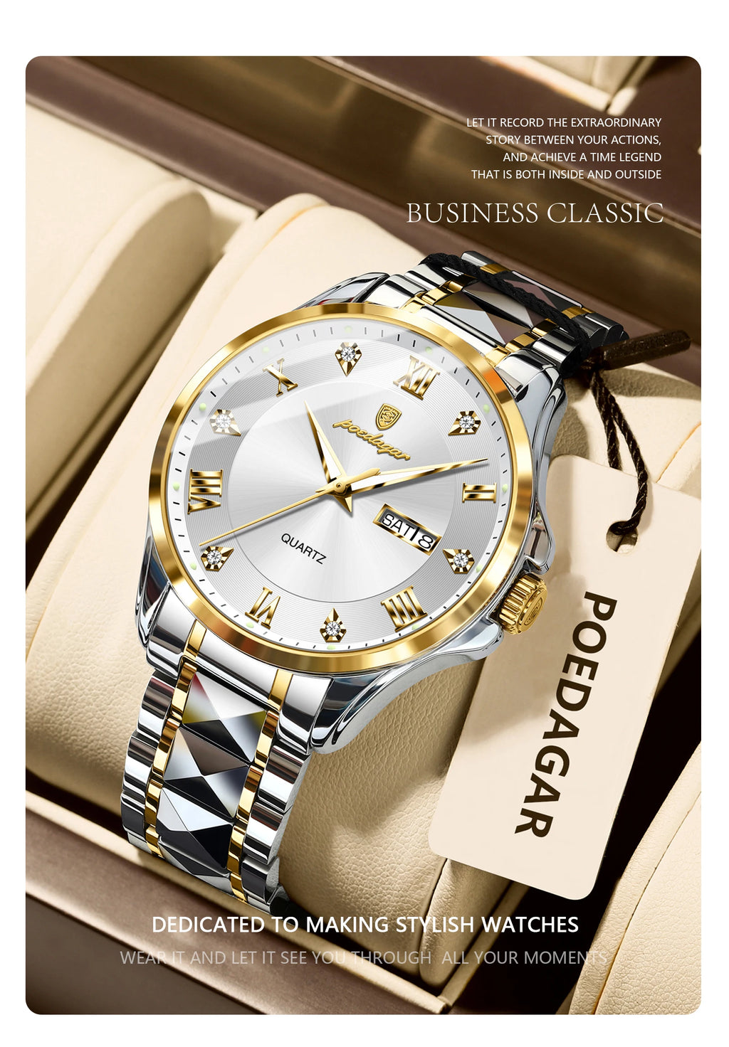 POEDAGAR Luxury Men's Quartz Watch