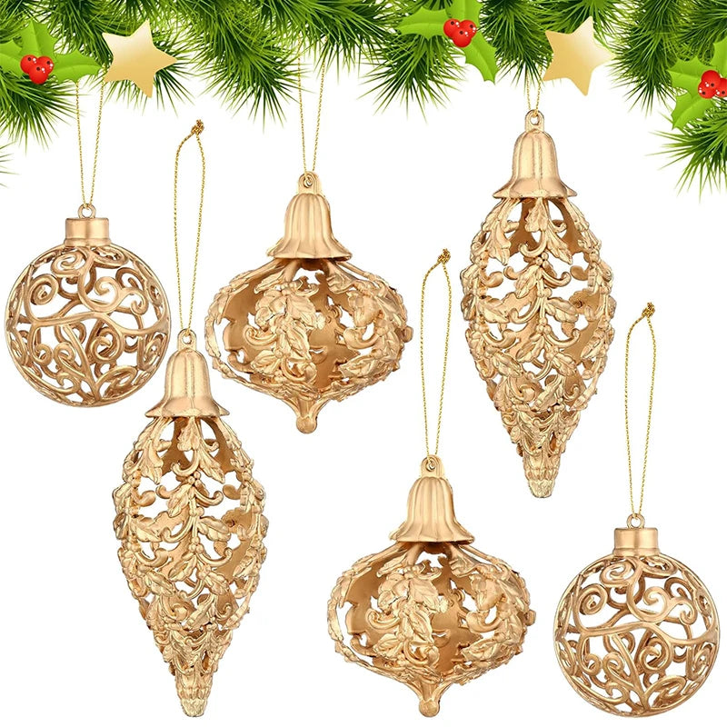 Golden Christmas Balls Plastic