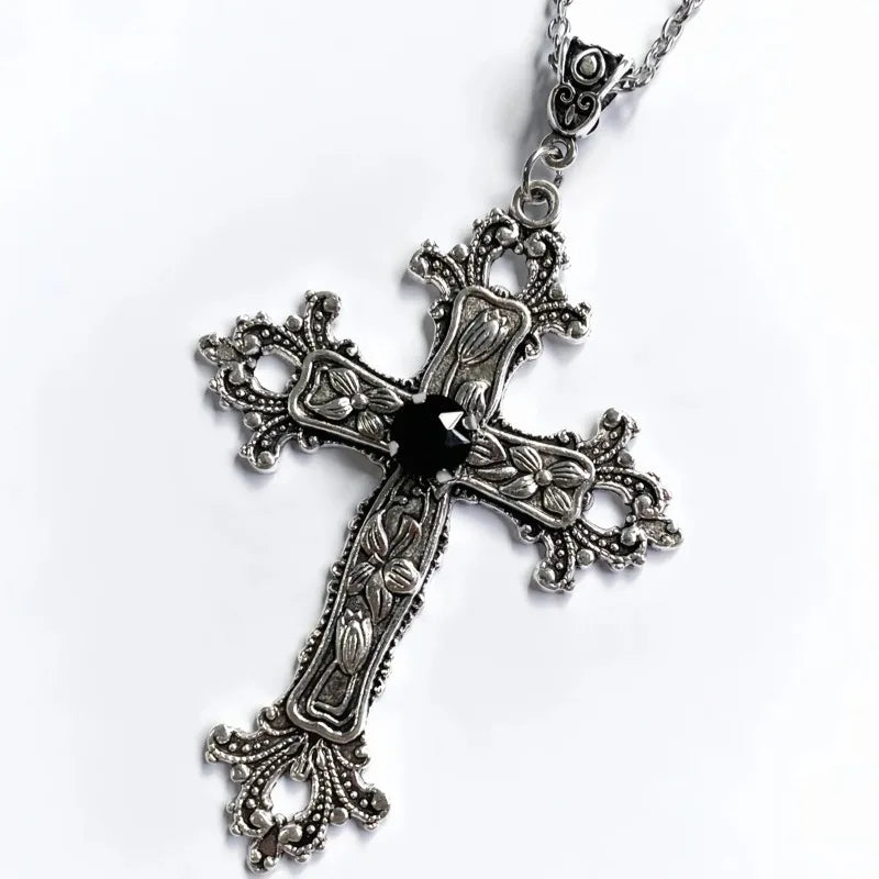 Gothic Irregular Cross Necklace