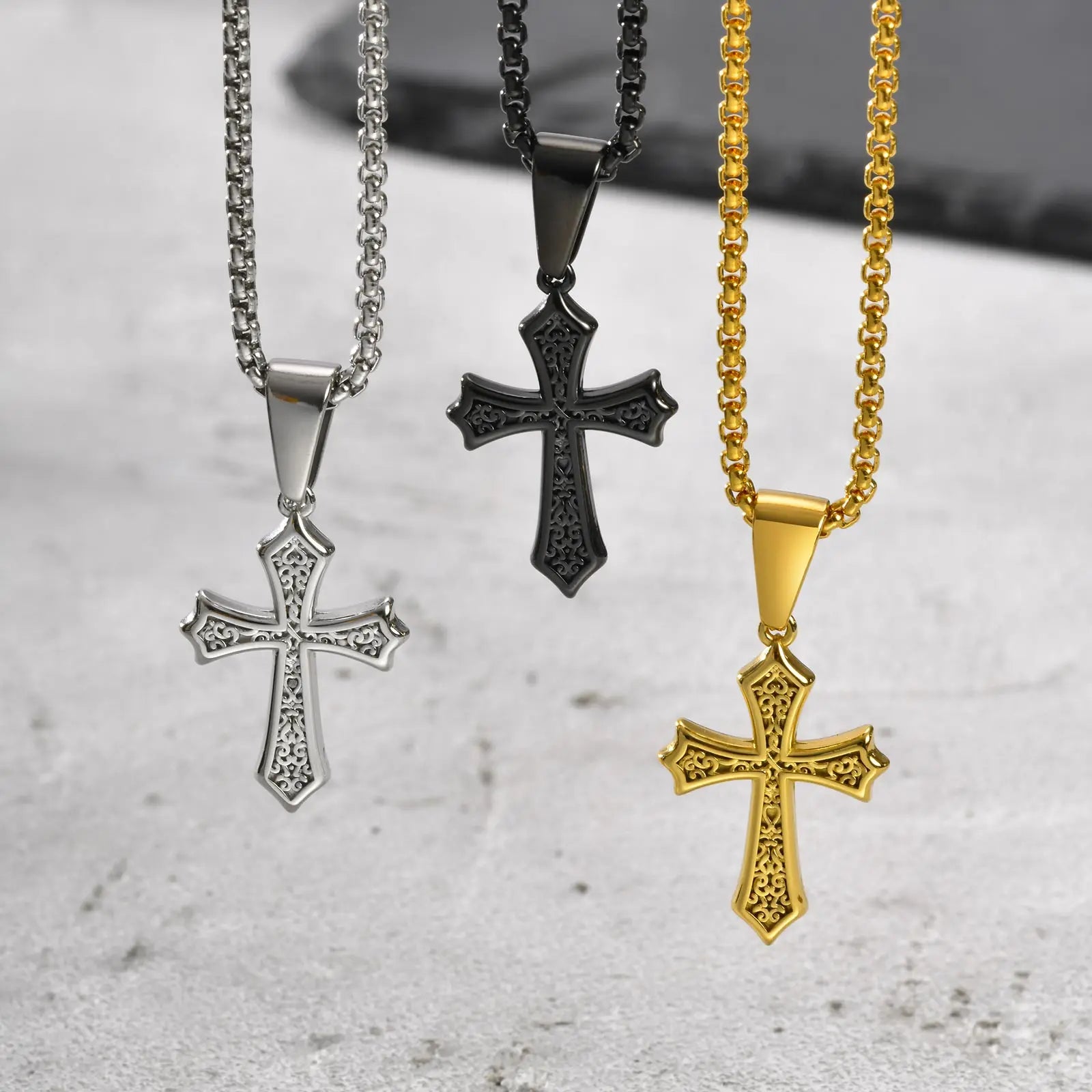 Hip Hop Cross Pendant Necklace