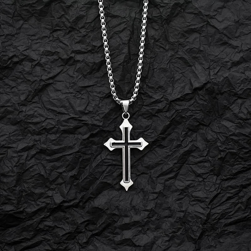 Vintage Gothic Cross Pendant Necklace