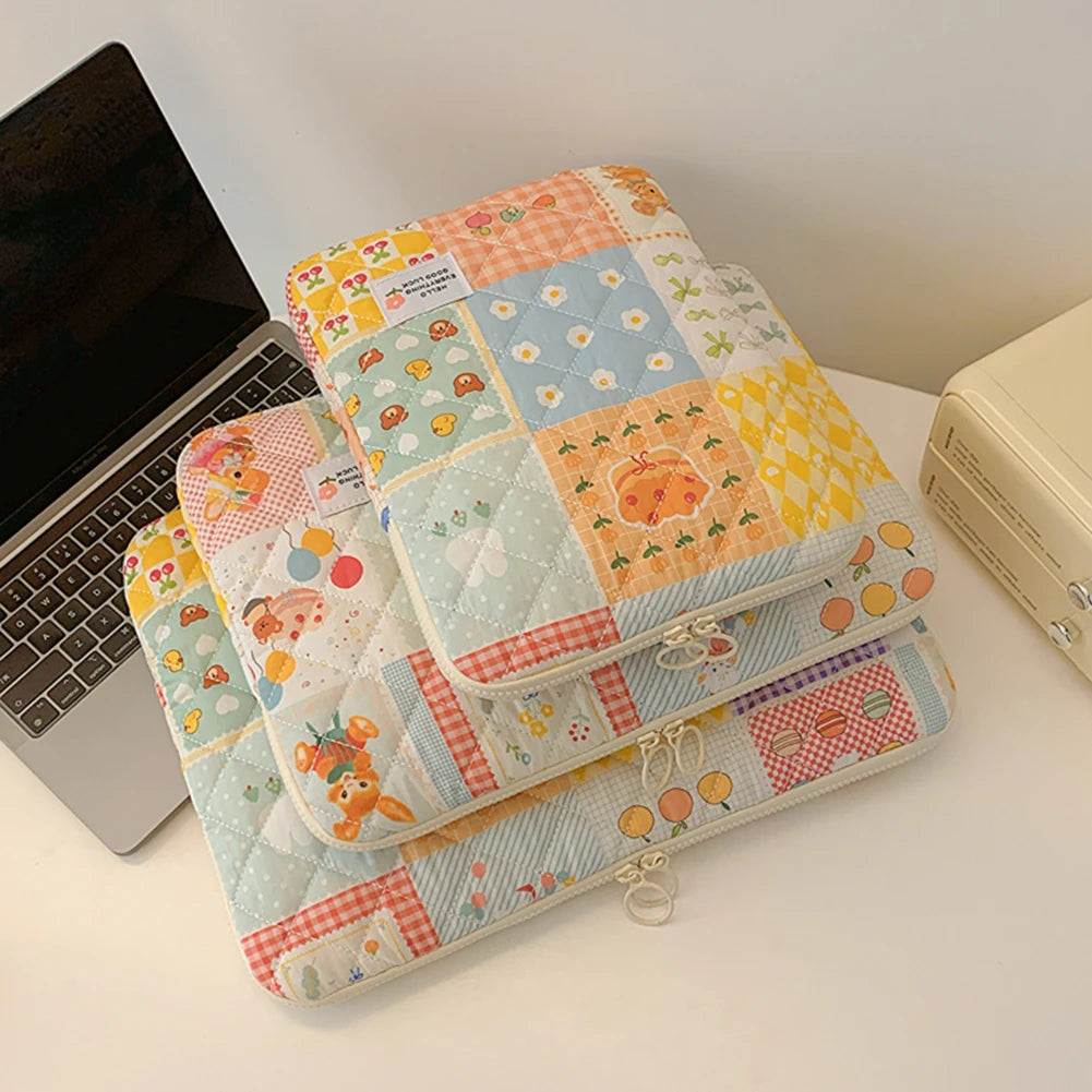 11/13/15 Inch Flower Pattern Laptop Sleeve Case Bag Shockproof Computer Cover Bag Laptop Protective Bag for MacBook Air Ipad