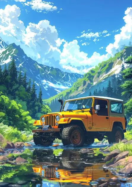 Blue Cabin Beach & Forest Canvas Wall Art