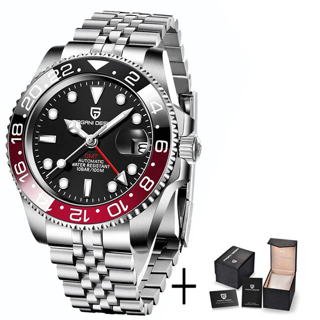 Luxury Automatic GMT Watch – 40MM Sapphire Steel Precision