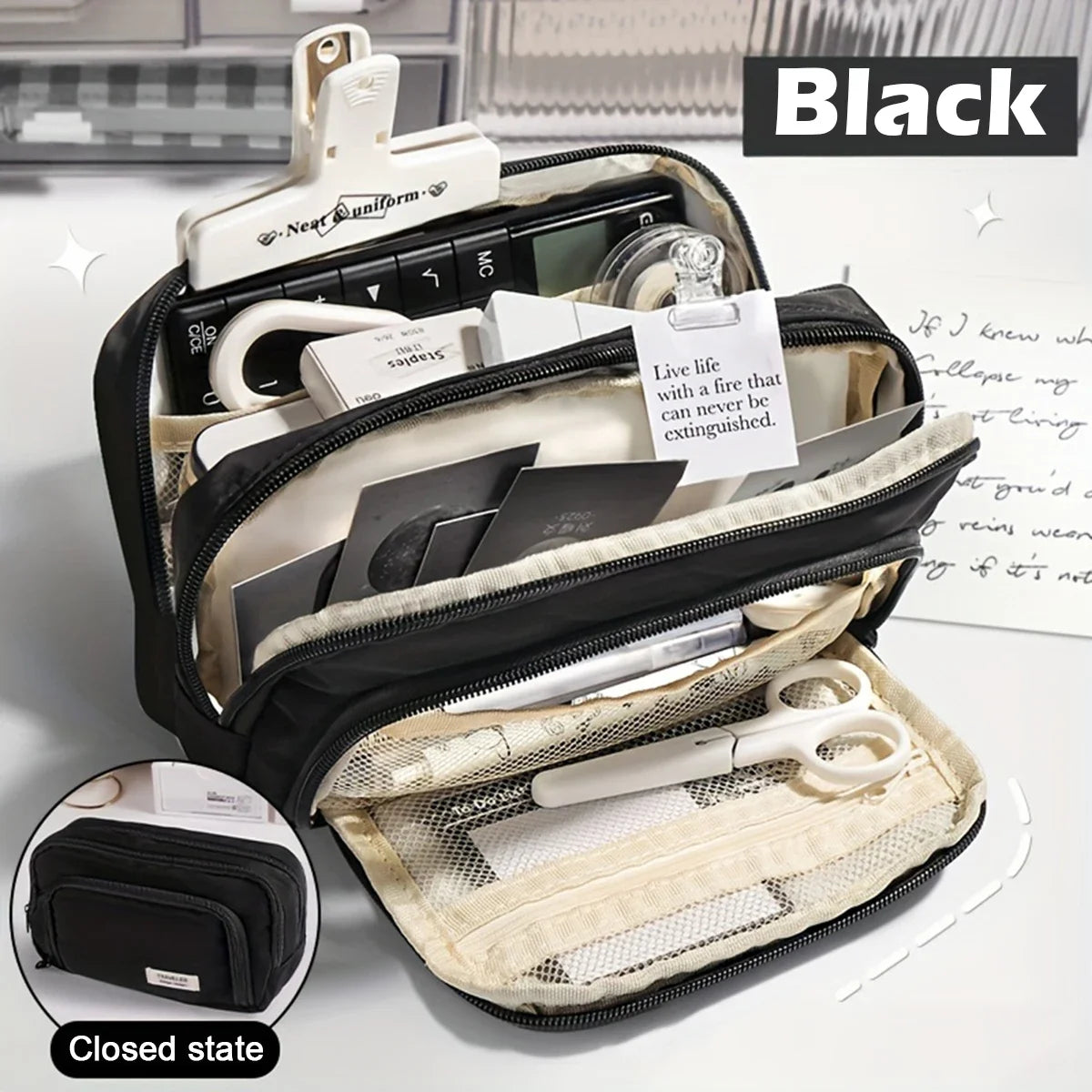 Large Capacity School Pencil Case