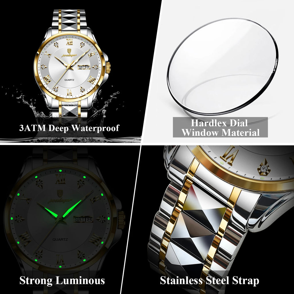 POEDAGAR Luxury Men's Quartz Watch