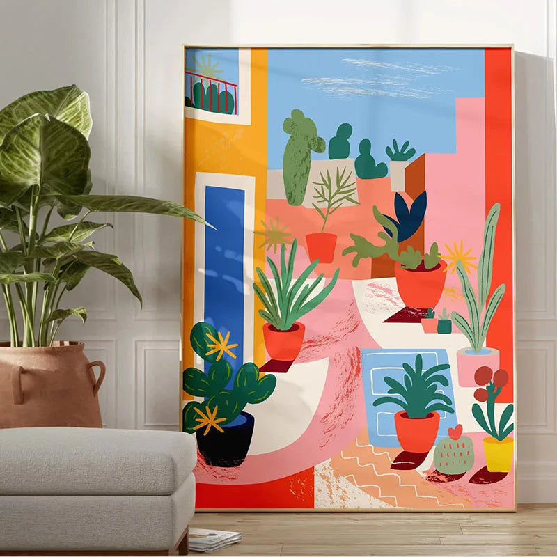 Green Botanical Leaves Canvas Wall Art