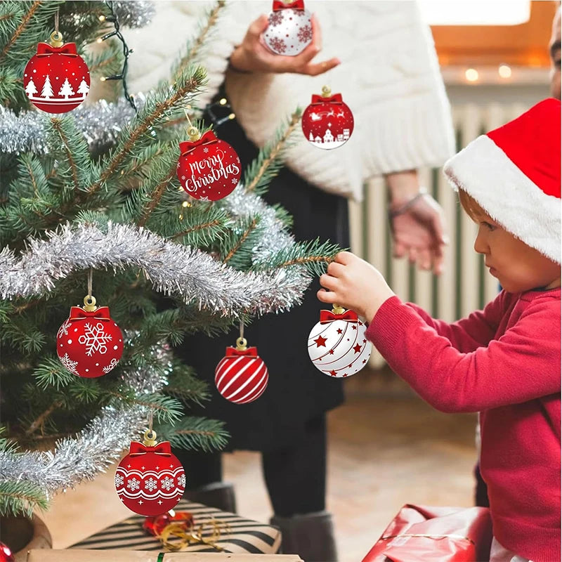 Rustic Red & White Tree Décor