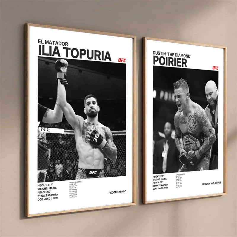 Black & White Boxing Legends Canvas Poster – Ilia Topuria