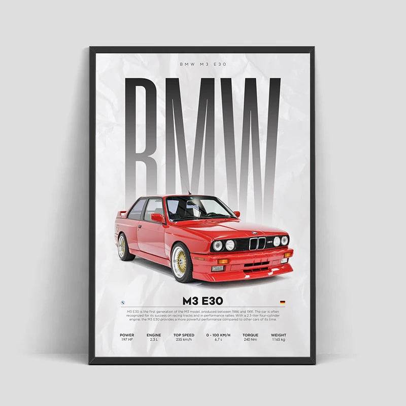 Red Performance Sports Car Canvas Wall Art