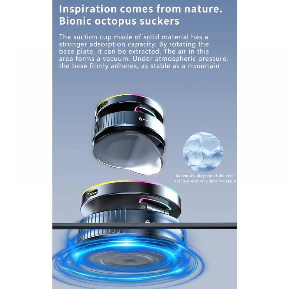 15W Wireless Charge 360 Degree Rotatable Vacum Car Holdermagnetic