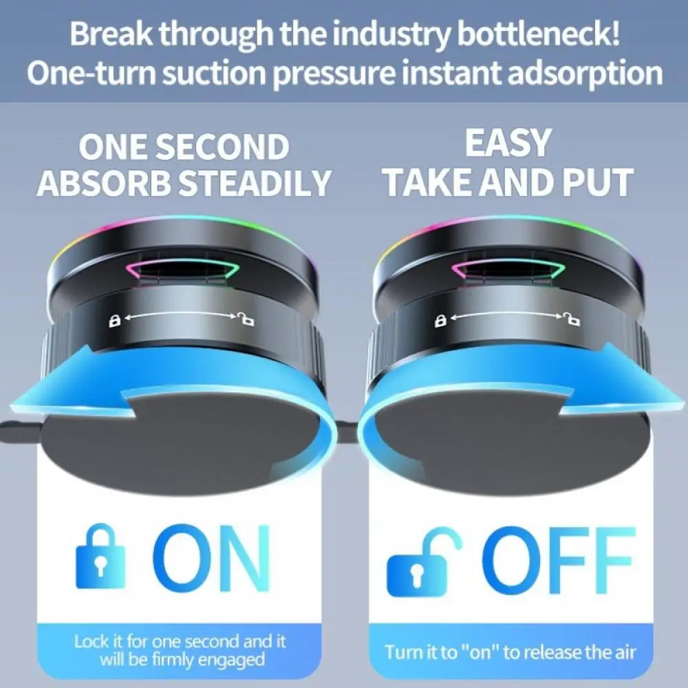 15W Wireless Charge 360 Degree Rotatable Vacum Car Holdermagnetic