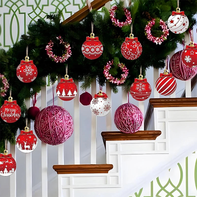 Rustic Red & White Tree Décor