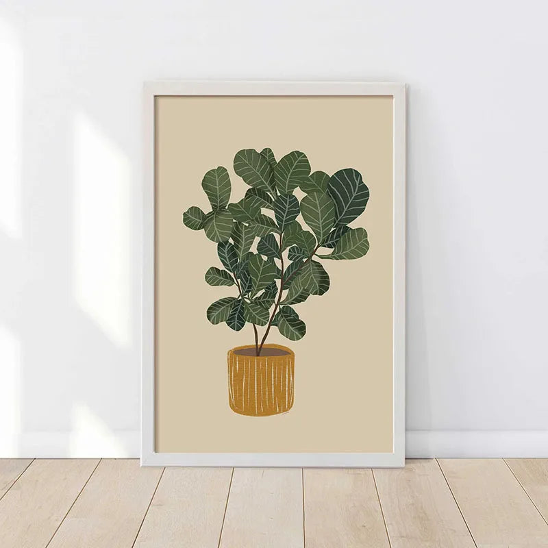 Green Botanical Leaves Canvas Wall Art