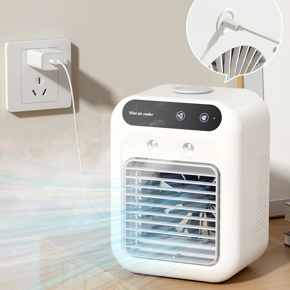 USB Mini Air Conditioning Fan & Humidifier – Portable Cooling Chiller