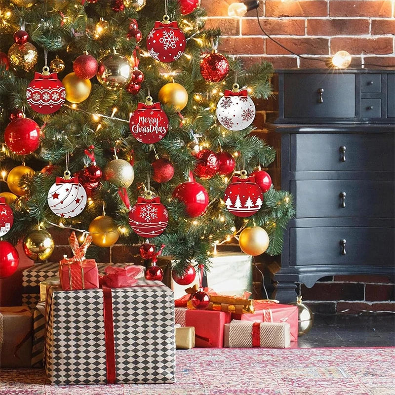 Rustic Red & White Tree Décor