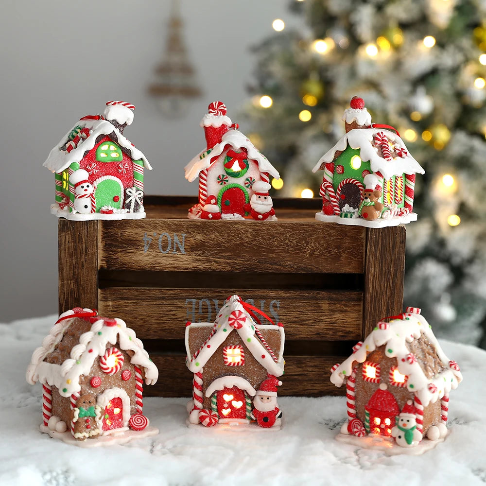 LED Light Christmas Gingerbread Small House