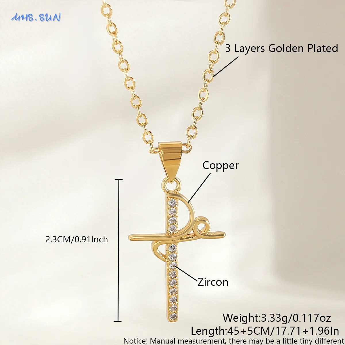 Rotatable Crown Cross Necklace
