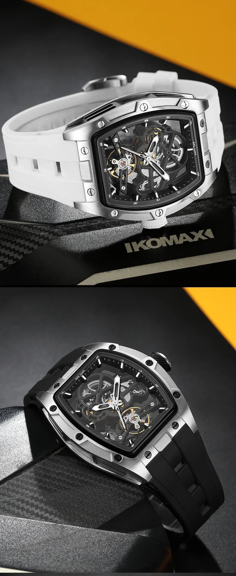 MEGIR Men's Skeleton Sport Watch